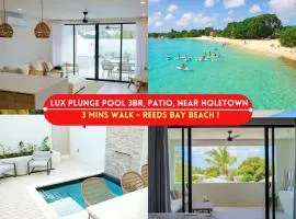 New CHIC 3BR Villa Walk to Beach Pool & Terrace