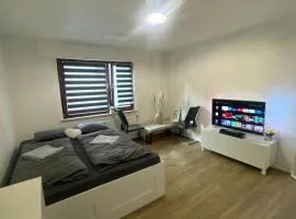 Modernes 1-Zimmer Appartment- mit Doppelbett und Smart-TV
