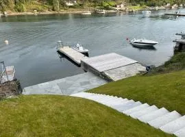 Beachfront apartment with private swimming dock