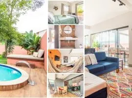 Casa com piscina, vista das montanhas, terraço, quintal