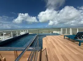 Studio Mobiliado com Vista Mar a 30m da Praia de Ponta de Campina
