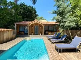 Résidence 03280-lacanau - Proche du lac magnifique cottage avec piscine privée pour 7 personnes MAE-0491