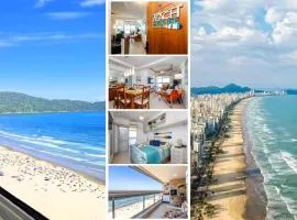 Vista cinematográfica 24º andar, frente total mar na Guilhermina, 2 quartos, condomínio com lazer total, enxoval, ar condicionado, churrasqueira, Wi-fi, Netflix, piscina aquecida, saunas, 2 vagas e portaria 24 horas, 15Off no App