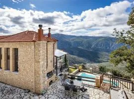 Stone Villa Retreat with Private Pool in Arachova