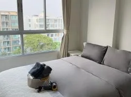 Condo is next to the mall Big swimming pool