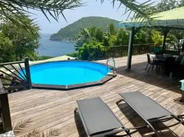 Villa Palma avec vue mer et piscine privée location Domaine de la Pointe Batterie à Deshaies