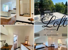 Design-Loft mit 2 Balkonen am Stadtwald - 20 min zur Messe D&uuml;sseldorf, Golfhotel in Krefeld