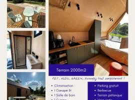 Tiny House Mon Cabanon grand jardin terrasse climatisation