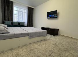 Новая большая 1-ком кв ЖК Satym мкр Батыс-2, Unterkunft in Aqt&ouml;be