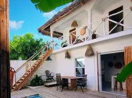 Stunning Private 8 sleeper Villa with private plunge Pool, Wi-Fi, AC TV 90m Paje Beach Zanzibar