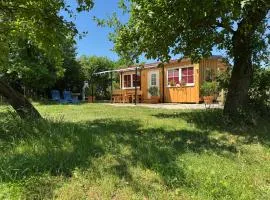 Holzhaus mit Trailer lasse die Seele baumeln