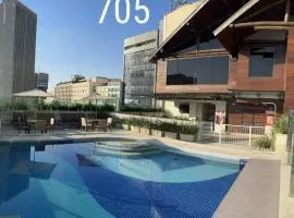 Studio Novo sem Taxa Limpeza com Piscina e Wifi Mauá 705