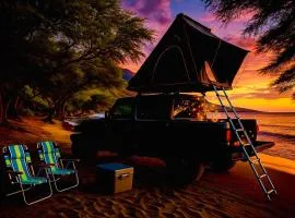 Embark on a journey through Maui with Aloha Glamp's jeep and rooftop tent allows you to discover diverse campgrounds, unveiling the island's beauty from unique perspectives each day