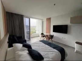 Apto estudio con hermosas piscinas y vista al mar