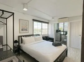 White & Black Cozy Room Heart of Nimman