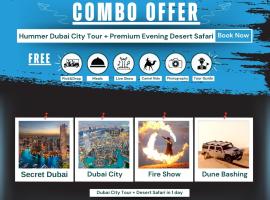 Luxury Evening Desert Safari in Hummer H2, BBQ Dinner and Belly Dance, Hotel in Dubai