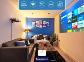 Spacious 1 Bedroom Apartment By Green Haven Escapes Short Lets & Serviced Accommodation Bradford With 4K Cinema Experience
