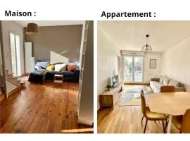 Deux hébergements à proximité pour un groupe de 12 personnes