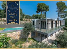 Villa KEY WEST & Unique & Piscine & Vue Mer & Clim, hotel v destinaci Mougins