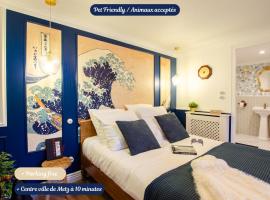 The Great Wave, appartement calme avec terrasse et parking gratuit
