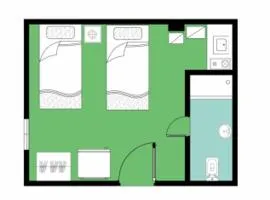 R1 CH21 studio 2 beds poolside garden terrace Green Beach