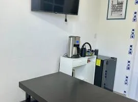Room in modern apartment with garden