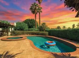 Palm-Lined Spanish Oasis w Pool Spa BBQ Games Near Coachella