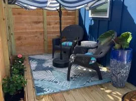 The Blue Umbrella at the Beach