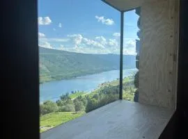 Architect designed sleeping box in barn