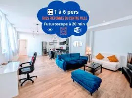 Le Porchaire - Appart 2ch - Elégant Spacieux et Calme au centre ville de Poitiers - Futuroscope à 20 min