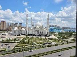 206 Luxury Апартаменты с шикарным видом на Мечеть Хазрет Султан,2х комн с 2-мя кроватями и раскладным диваном,2 санузла