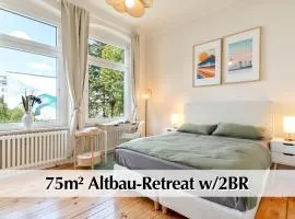 Calm City Escape - 75m2 Central Berlin Altbau-Apartment, 2BR, Smart-TV, Garden