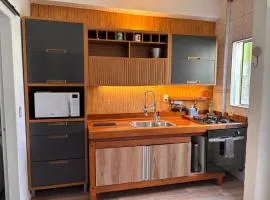 Casa de praia com ar condicionado.