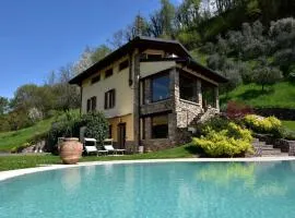 Villa in Pisogne with pool, garden and lake view