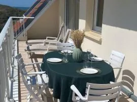 Apartment with bright sunny balcony