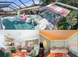 Electric Flamingo with Heated Pool, Pickleball, Mini Golf & Basketball
