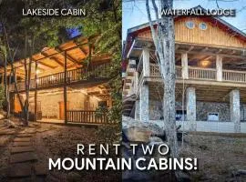 2 Cabins on Private Pond Sleeps 30 Sauna Hot Tub