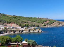 Très belle vue mer T3 tt confort clim 4 pers, proche plages, hotel in Banyuls-sur-Mer