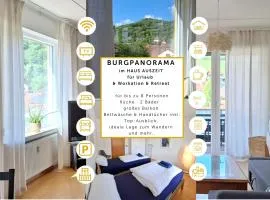 BURGPANORAMA im Haus Auszeit mit Ausblick, 3BR, 2 Bäder, Parken, Küche, Balkon