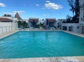 Modern Beach Apartment Pool Balcony 4min Walk to Boca Chica Beach