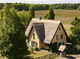 Reetdachhaus Kranich mit Schwimmteich in Krienke