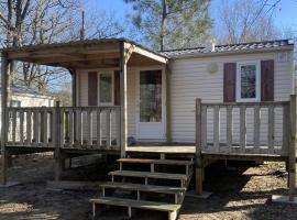 Mobil-home cosy avec terrasse au Camping La Motte - API-1-52-575, hotel en Le Fouilloux
