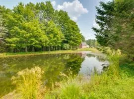 Fire Pit and On-Site Pond Wooded Walton Home!