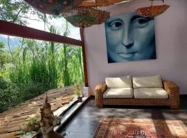 Artsy lush villa with jungle garden in the city