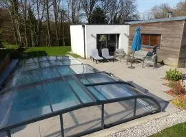 Maison bois avec piscine