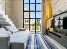 Apto cond. c/ piscina e acad. 350m da praia JPR212