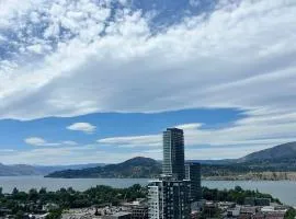 Million-Dollar View 1 bed 1 private bath with access to 34th floor lounge in Downtown Kelowna