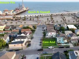 Going on Cruise-Explore Galveston-only 7 Minutes to Port-Walk Up to Pleasure Pier & Beach- 3Bed 2Bath 7 Beds-CasaAzul-2605B