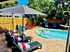 Heated Pool Retreat 5 Min to Beach!