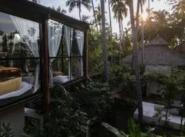 Glass Treehouse, Sauna, Ice Bath, Yoga in Saladita, 50m from Surf